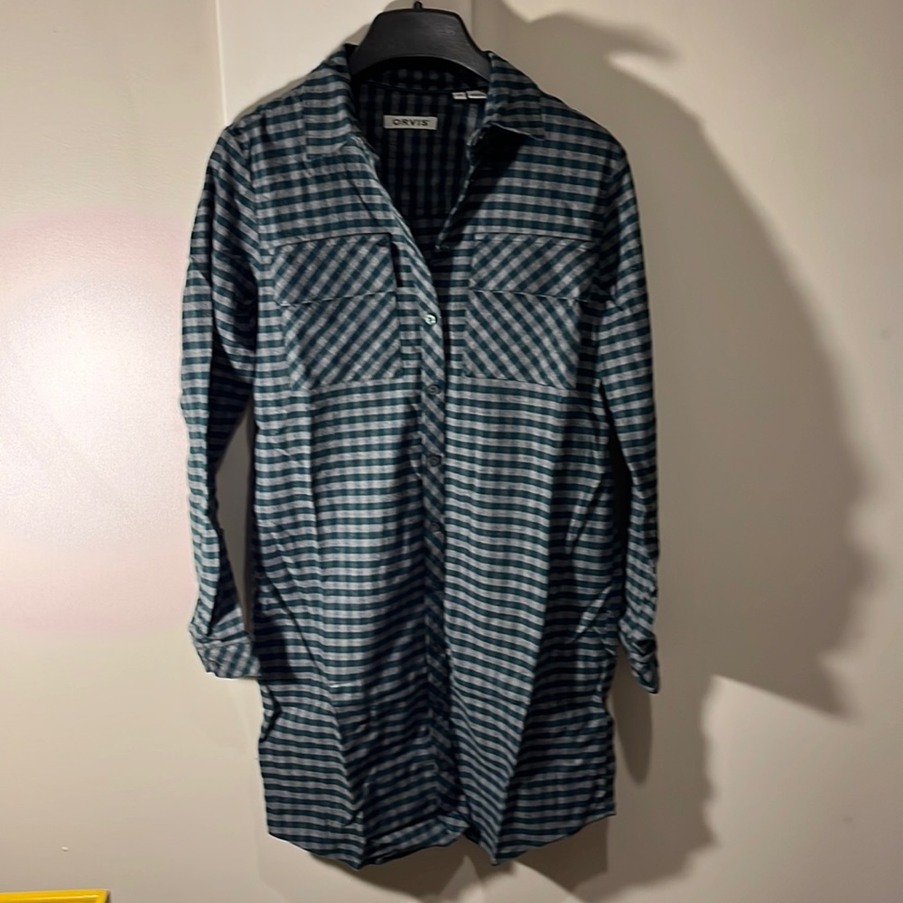 Orvis Lodge Flannel Shirt Dress (XS)